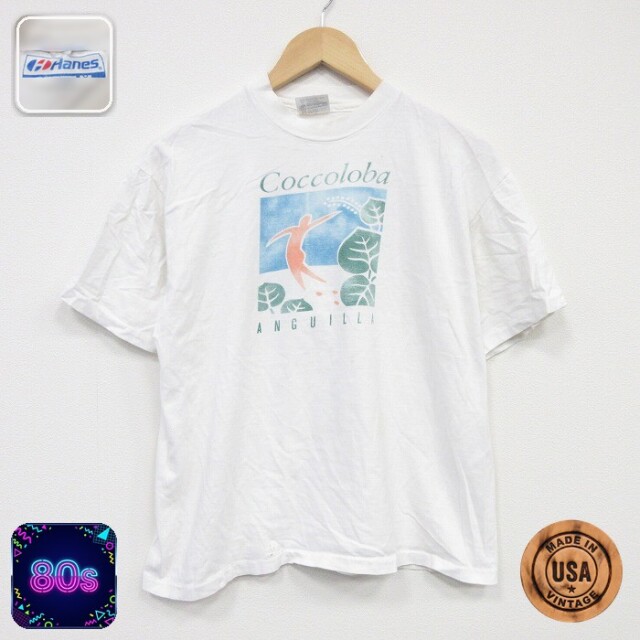 【20%OFF】ヘインズ 80s 半袖Tシャツ Coccdoba ホワイト M | 古着