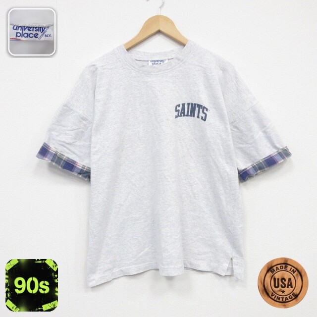 【20%OFF】90s 半袖Tシャツ SAINTS グレー霜降り XL | 古着