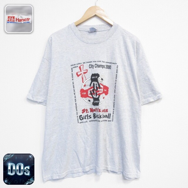 ヘインズ 00s 半袖Tシャツ バスケットボール グレー XL | 古着