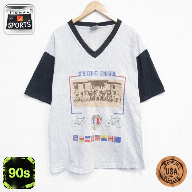 【20%OFF】SIGNAL 90s 半袖Tシャツ サイクルクラブ グレー XL | 古着