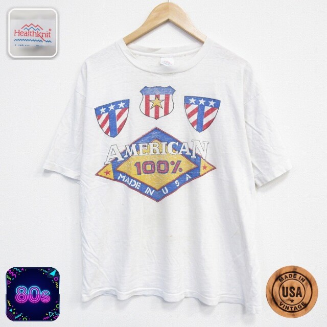 【20%OFF】ヘルスニット 80s 半袖Tシャツ アメリカン ホワイト L | 古着