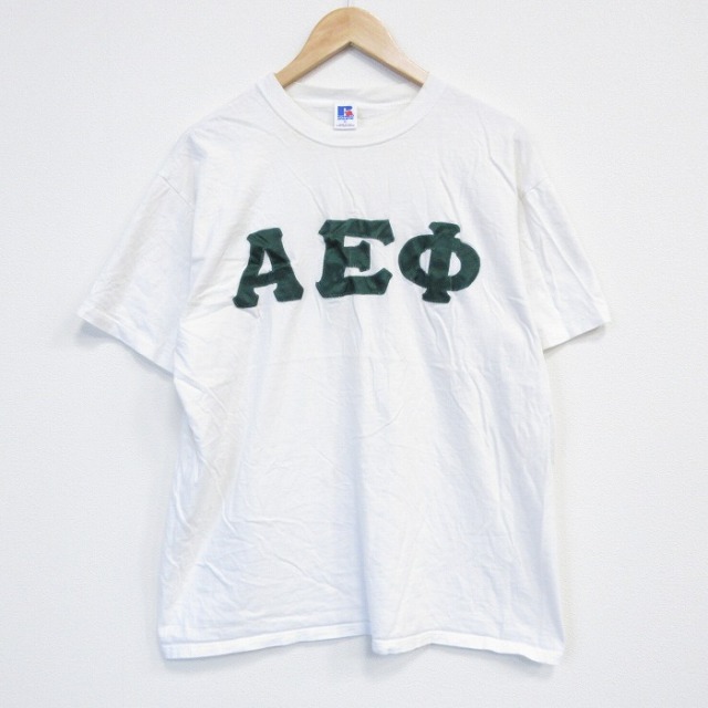 ラッセル 80s 半袖Tシャツ ギリシャ文字 ホワイト L | 古着