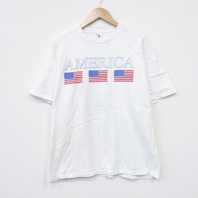 90s 半袖Tシャツ 星条旗 ホワイト XL | 古着