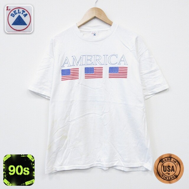【20%OFF】90s 半袖Tシャツ 星条旗 ホワイト XL | 古着