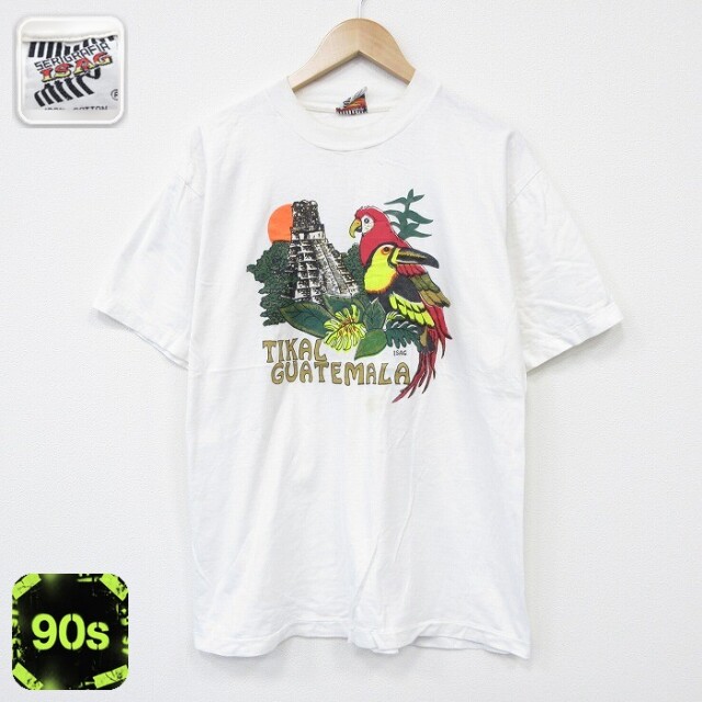 90s 半袖Tシャツ 鳥 ホワイト L | 古着