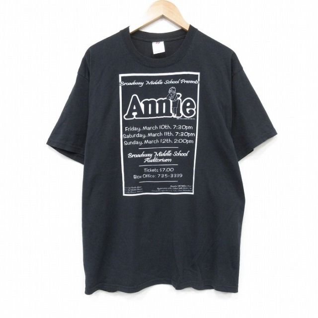 XL★古着 ジャージーズ 半袖 ビンテージ Tシャツ メンズ 00年代 00s アニー クルーネック 黒 26apr04