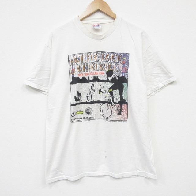 【20%OFF】ヘインズ 00s 半袖Tシャツ 企業広告 ホワイト L | 古着