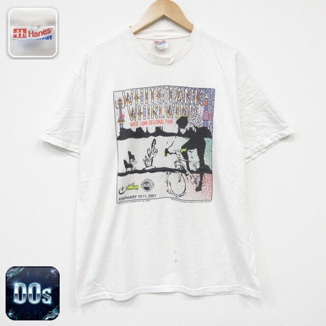 【20%OFF】ヘインズ 00s 半袖Tシャツ 企業広告 ホワイト L | 古着