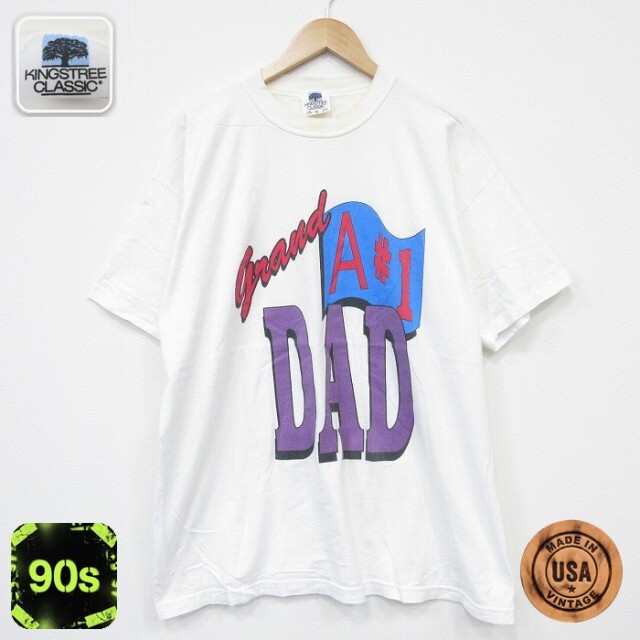 【20%OFF】90s 半袖Tシャツ DAD ホワイト XL | 古着