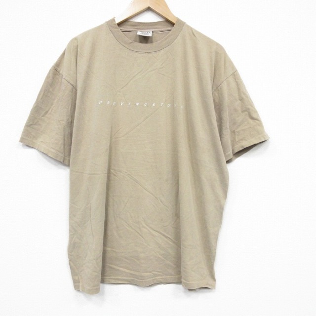 オニータ 00s 半袖Tシャツ PROVINCETOWN ベージュ メンズXL相当 | 古着