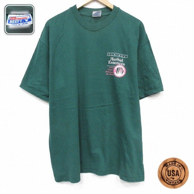 【20%OFF】ヘインズ 半袖Tシャツ グリーン メンズXL相当 | 古着