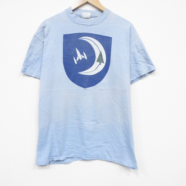 ヘインズ 80s 半袖Tシャツ 月 ライトブルー メンズXL相当 | 古着