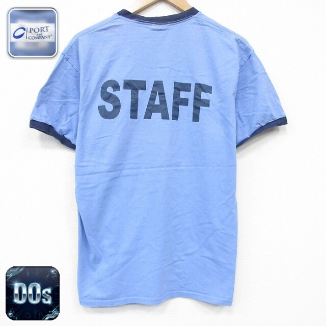 00s 半袖Tシャツ スタッフ ライトブルー メンズL相当 | 古着