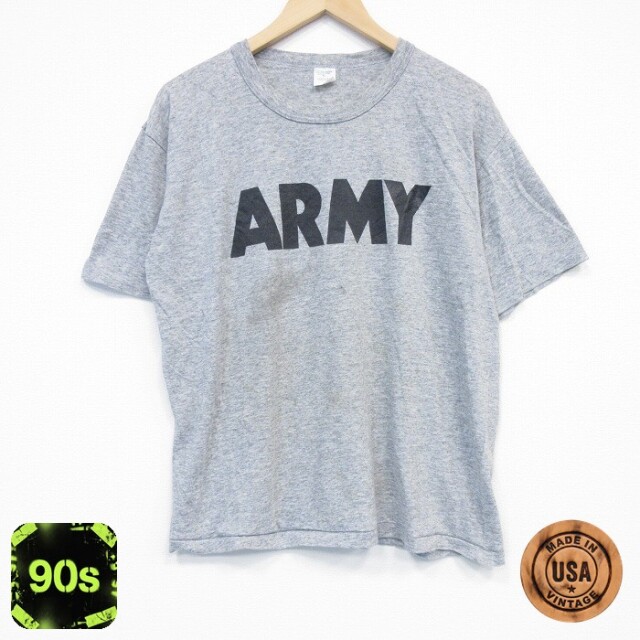 【20%OFF】90s 半袖Tシャツ ARMY グレー メンズL相当 | 古着