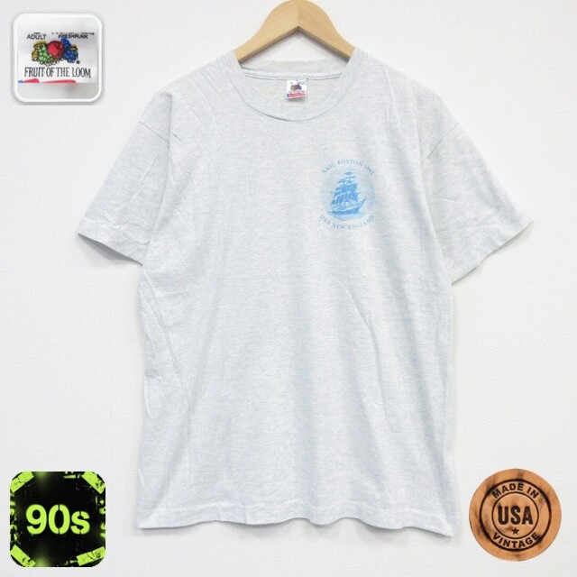【20%OFF】フルーツオブザルーム 90s 半袖Tシャツ 船 グレー メンズL相当 | 古着