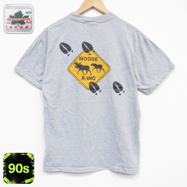 90s 半袖Tシャツ シカ グレー メンズL相当 | 古着