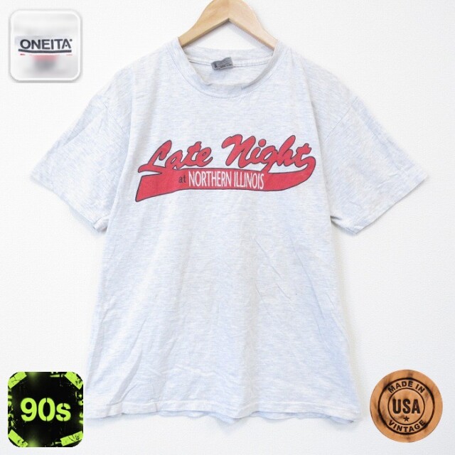 【20%OFF】オニータ 90s 半袖Tシャツ Late グレー メンズXL相当 | 古着