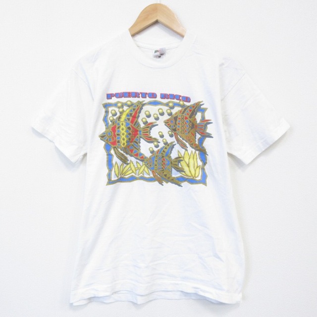フルーツオブザルーム 90s 半袖Tシャツ 魚 ホワイト メンズL相当 | 古着
