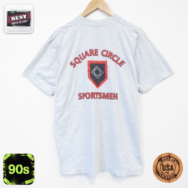 【20%OFF】フルーツオブザルーム 90s 半袖Tシャツ スクエア グレー メンズL相当 | 古着