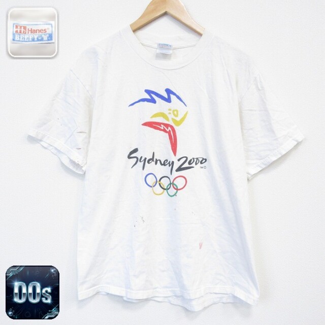 ヘインズ 00s 半袖Tシャツ シドニーオリンピック ホワイト メンズL相当 | 古着