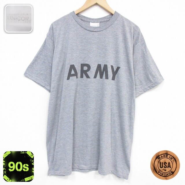 【20%OFF】90s 半袖Tシャツ ARMY リフレクター グレー メンズXL相当 | 古着