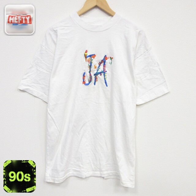 90s 半袖Tシャツ JA刺繍 ホワイト メンズL相当 | 古着