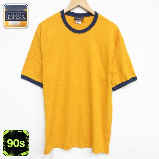 90s 半袖Tシャツ イエロー メンズL相当 | 古着