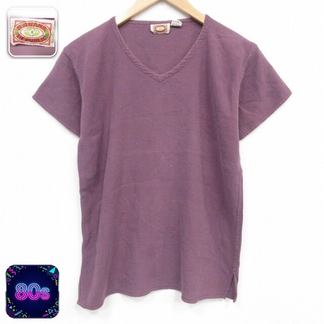バナナリパブリック 80s 半袖Tシャツ バーガンディ メンズM相当 | 古着