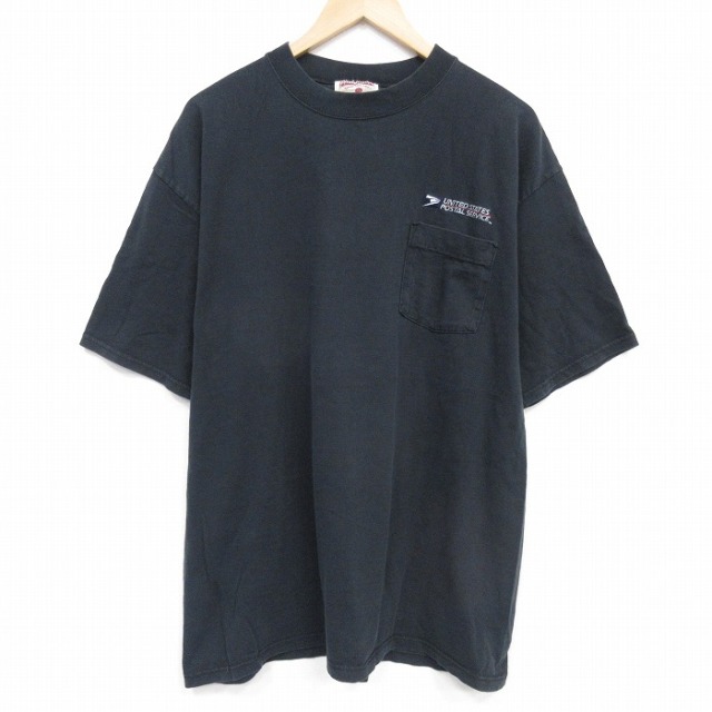 00s 半袖Tシャツ 郵便局 ブラック メンズXL相当 | 古着