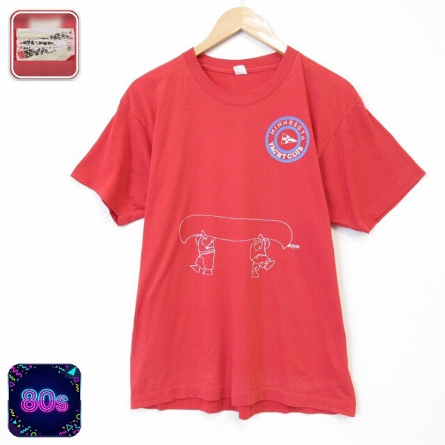 スクリーンスターズ 80s 半袖Tシャツ ヨットクラブ レッド メンズL相当 | 古着