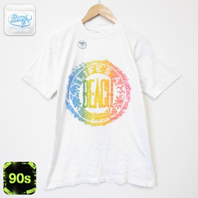 90s 半袖Tシャツ ビーチ ホワイト メンズL相当 | 古着