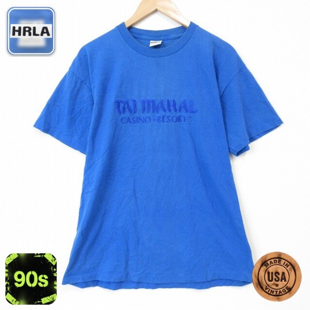 【20%OFF】90s 半袖Tシャツ カジノリゾート ブルー メンズL相当 | 古着