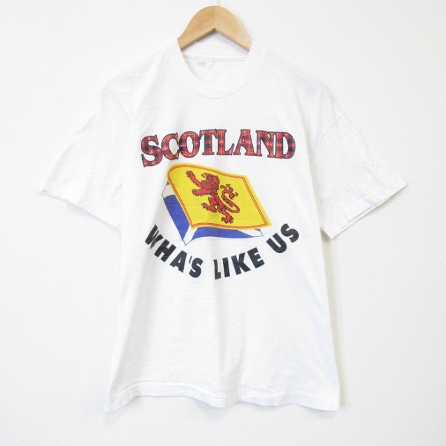 90s 半袖Tシャツ スコットランド ホワイト メンズL相当 | 古着