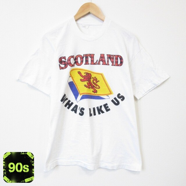 90s 半袖Tシャツ スコットランド ホワイト メンズL相当 | 古着