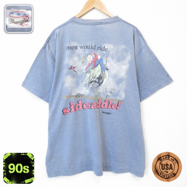 【20%OFF】ラングラー 90s 半袖Tシャツ 霜降り ネイビー メンズXL相当 | 古着