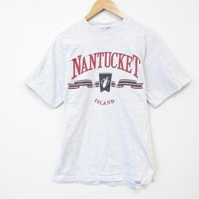 90s 半袖Tシャツ ナンタケット グレー霜降り メンズM相当 | 古着