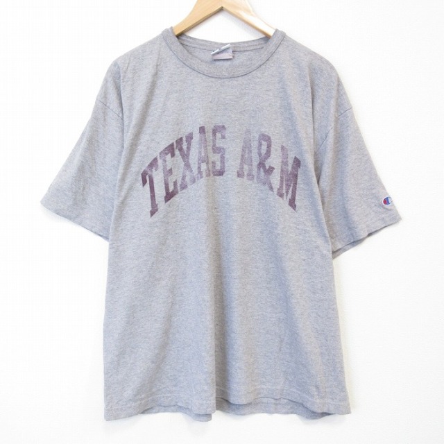 チャンピオン 00s 半袖Tシャツ テキサスA&Mカレッジ グレー メンズXL相当 | 古着