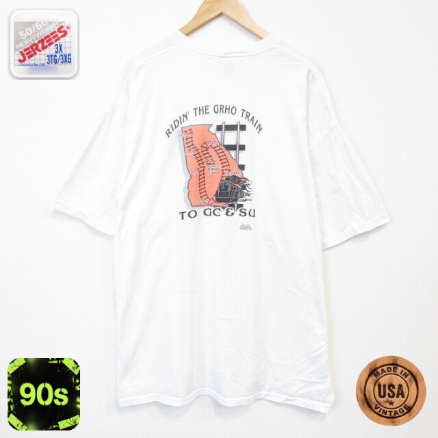 【20%OFF】90s 半袖Tシャツ 汽車 ホワイト メンズXL相当 | 古着