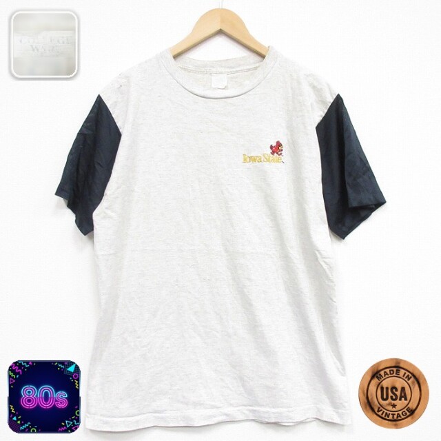 【20%OFF】80s 半袖Tシャツ アイオワ グレー メンズL相当 | 古着