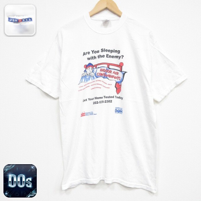 ジャージーズ 00s 半袖Tシャツ メッセージ ホワイト メンズL相当 | 古着