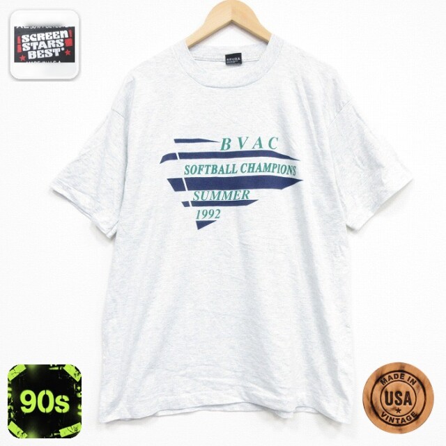 【20%OFF】スクリーンスターズ 90s 半袖Tシャツ BVAC グレー メンズXL相当 | 古着