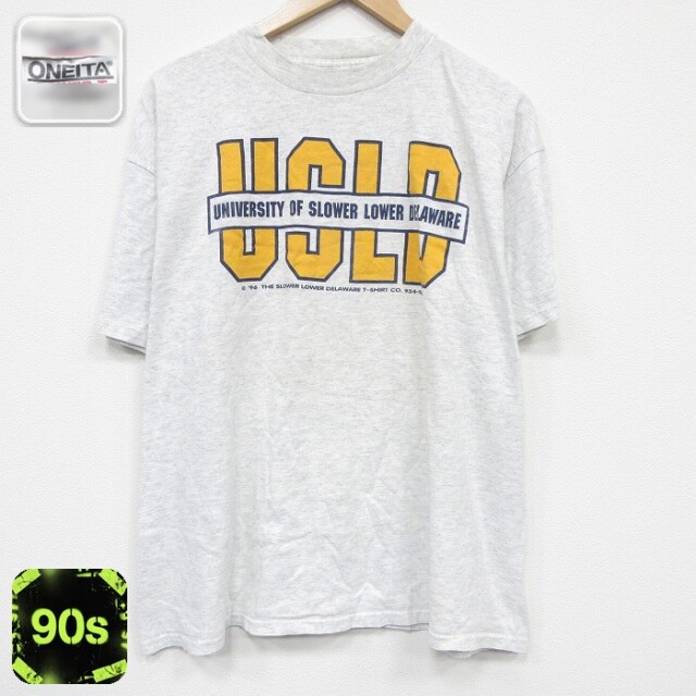90s 半袖Tシャツ USLD カレッジ グレー メンズXL相当 | 古着