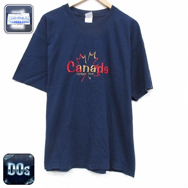 00s 半袖Tシャツ カナダ ネイビー メンズXL相当 | 古着