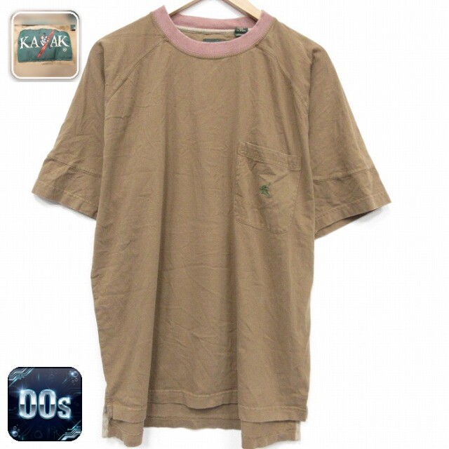 00s 半袖Tシャツ 胸ポケット付き ブラウン メンズXL相当 | 古着