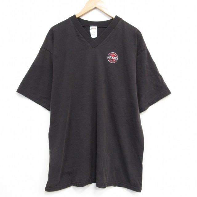 フルーツオブザルーム 半袖Tシャツ Vネック ブラック メンズXL相当 | 古着