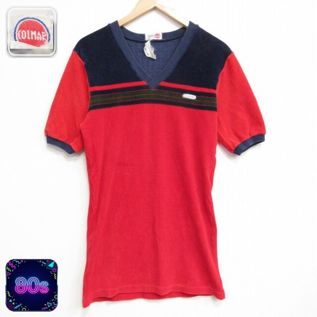 コルマー 80s 半袖Tシャツ ワンポイントロゴ レッド メンズS相当 | 古着