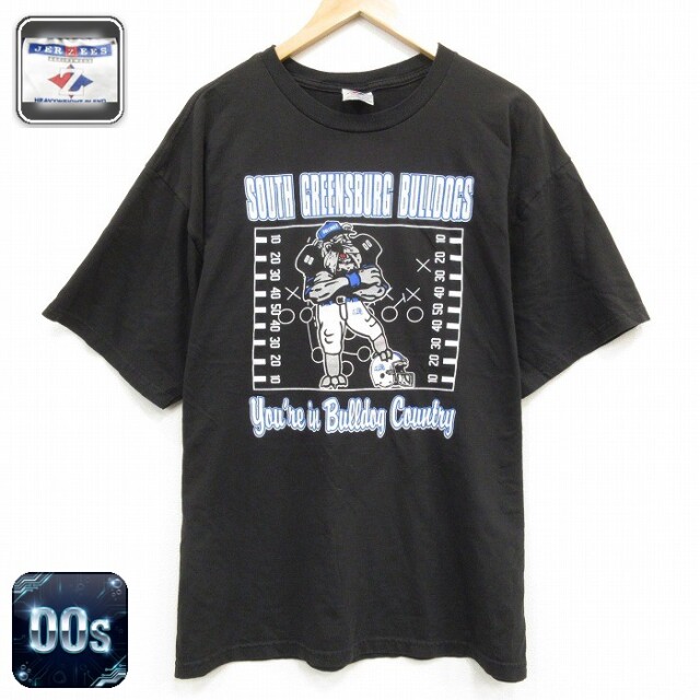 ジャージーズ 00s 半袖Tシャツ ブルドッグ ブラック メンズXL相当 | 古着
