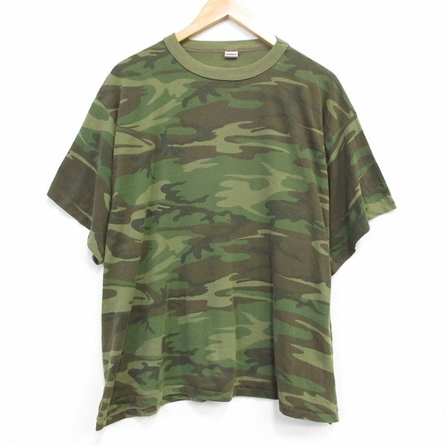 【20%OFF】グリーン迷彩 90s 半袖Tシャツ メンズXL相当 | 古着