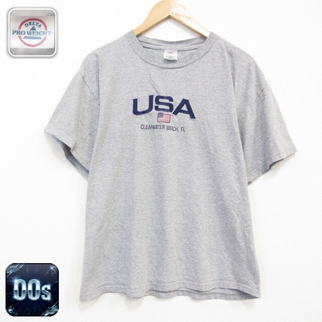 00s 半袖Tシャツ USAロゴ グレー メンズXL相当 | 古着