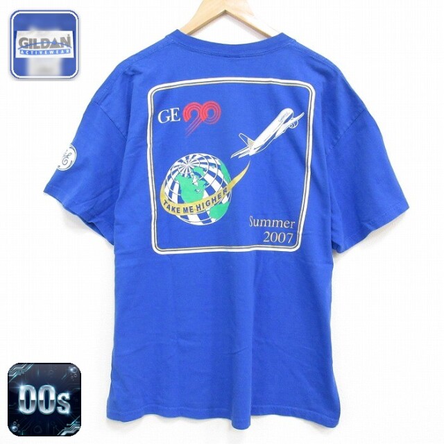 コンチネンタル航空 00s 半袖Tシャツ ブルー メンズXL相当 | 古着